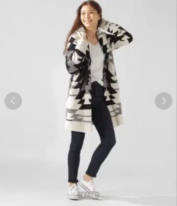 bayflow 가운 코트 오르테가 무늬 가운 가디건 네이티브 무늬