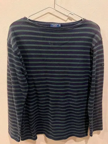 [ SAINT JAMES ] 7부 소매 티셔츠 네이비 x 그린