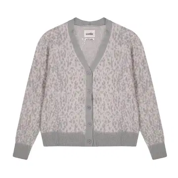 AsifCalie 레오파드 무늬 가디건 그레이 계열