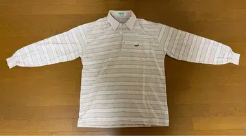 크로커다일 베이지 스트라이프 피케 셔츠 긴팔