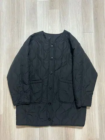 블랙 퀼팅 자켓 M