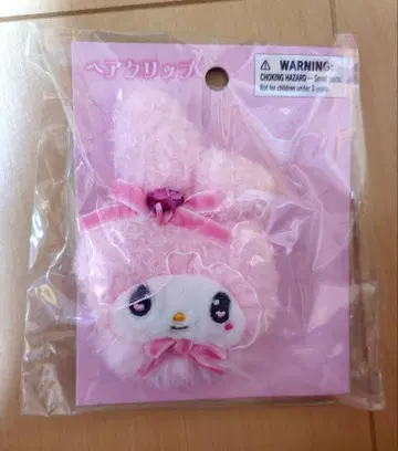 새상품 마이멜로디 페이스형 헤어 클립 우메로 우사