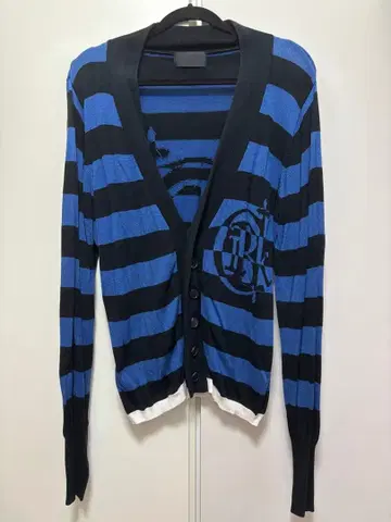 [귀중] [새상품급] Coal Black 보더 가디건