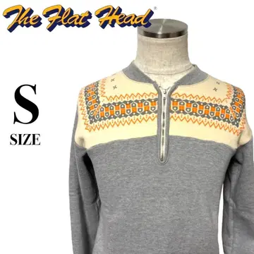 플랫 헤드 하프 지퍼 눈꽃 패턴 맨투맨 노르딕 S 사이즈