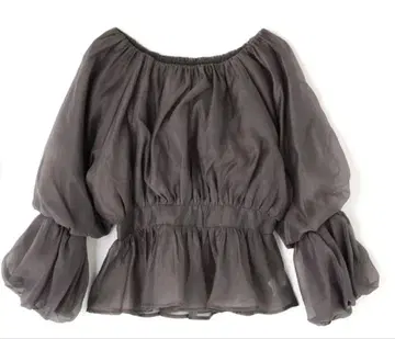 시어 개더 페플럼 블라우스