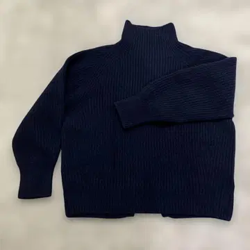 Spick and span 울 100% 네이비 하이넥 스웨터