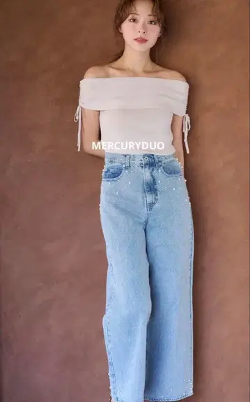 펄 데님 팬츠 [ 정가 18,700엔 ]