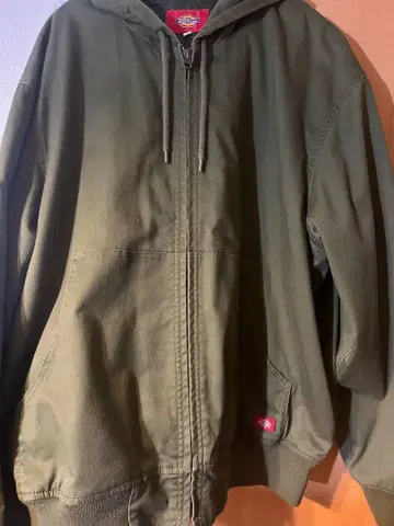 올리브 그린 지퍼 후드티 dickey