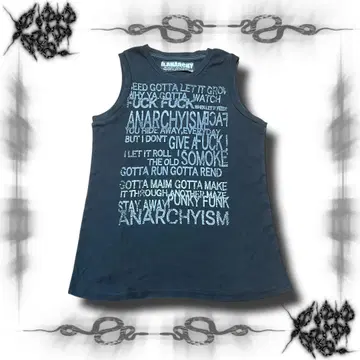 H.ANARCHY English Letter Skull Tank
