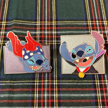 디즈니 스티치 experiment 626 핀 배지 2종 세트