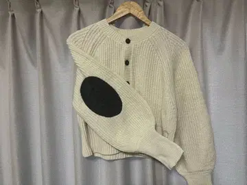 [ BEAMS BOY ] 엘보 패치 아이보리 니트 가디건