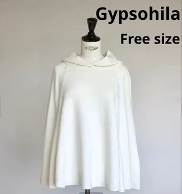 Gypsohila 지프소피아 니트 판초 프리 사이즈 화이트