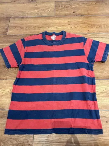 리얼 맥코이 Buco 빨간색과 네이비 스트라이프 T셔츠