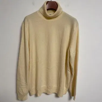유니클로 캐시미어 100% 크림 3XL 터틀넥 스웨터