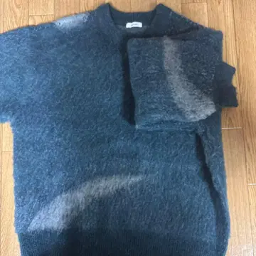 다크 그레이 울 혼방 니트 스웨터 L