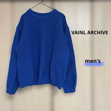 VAINL ARCHIVE 파란색 크루넥 니트 스웨터