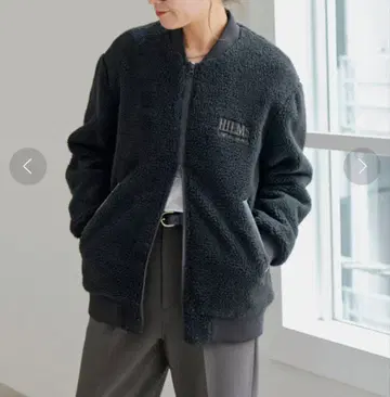 새상품 Spick & Span 스픽 앤 스팬 보아 바시티 자켓 블랙