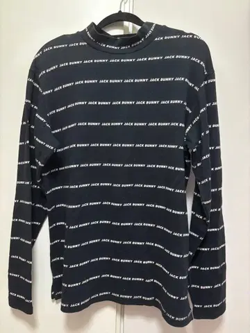 [ 새상품급 ] JACK BUNNY 골프 올 패턴 모크넥 긴팔 셔츠 블랙