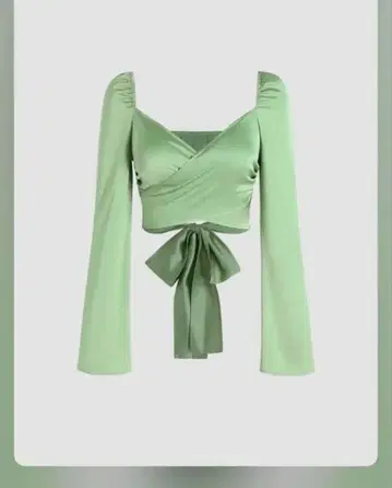 크로스 랩 새틴 블라우스 & 스커트 세트 M 사이즈