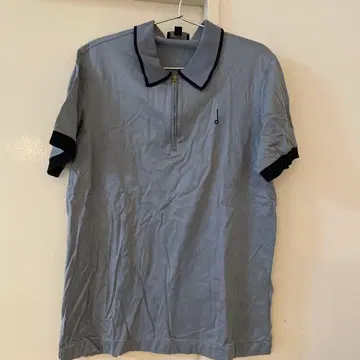 dunhill 라이트 블루 지퍼 피케 셔츠