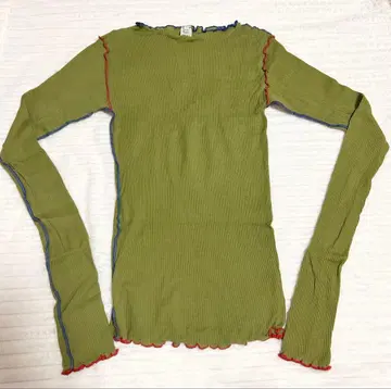 [ 새상품 ] BASERANGE 베이직컷 티셔츠 그린 블루 오렌지 S