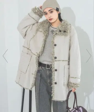 JEANASIS 리버서블 무스탕 퍼 블루종