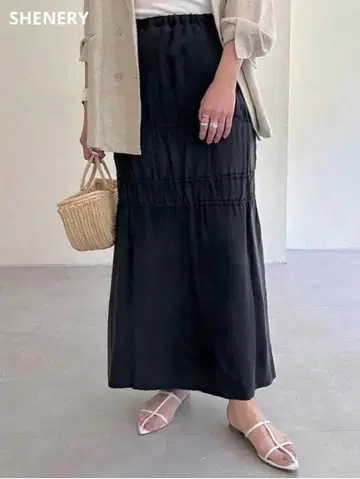 [ 새상품 ] SHENERY 시너리 개더 캉캉 스커트 블랙 36