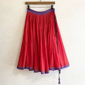 빈티지 인도 면 스커트 S 밸리댄스 가그라