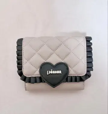 pium 하트 퀼팅 미니 지갑