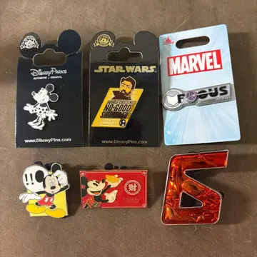 디즈니 핀 배지 6세트 스티치 미키