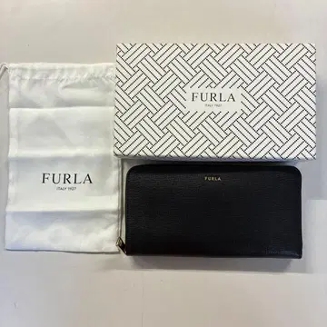 미사용 FURLA 블랙 가죽 장지갑