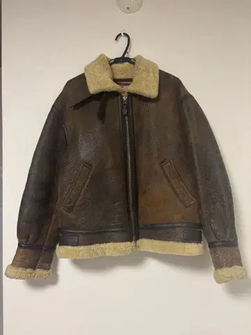 스켈리 리얼 무스탕 양모 가죽 플라이트 자켓 B3 B-3 L