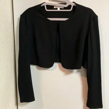 폴 카 블랙 크롭 볼레로 포멀 가디건 긴팔