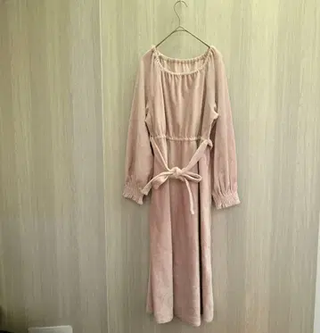 사만사 모스모스 롱 원피스 플레어 스커트 코듀로이 핑크 프리