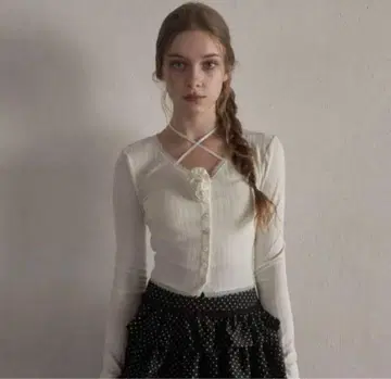 yilon ROSE RIBBON CARDIGAN