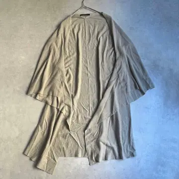 새상품급 폭시 니트 판초 가디건 캐시미어 혼방 롱 베이지