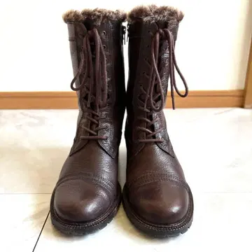 FAUVE 보아 레이스업 부츠 리갈 천연 가죽 23cm 새상품급