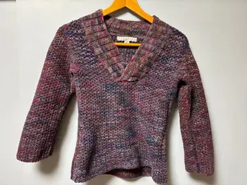 빈티지 BROOKLYN 멀티 컬러 V넥 니트 M