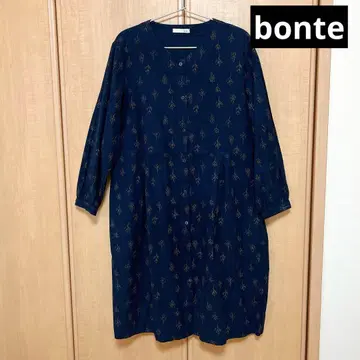 bonte 원피스 긴팔 네이비 꽃무늬 프리 사이즈