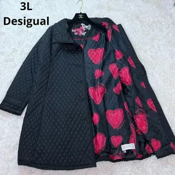 3L 레어 사이즈 데시구알 아우터 롱 코트 퀼팅 올 패턴