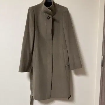 온워드 23구 베이지 롱 코트 허리 리본 포함