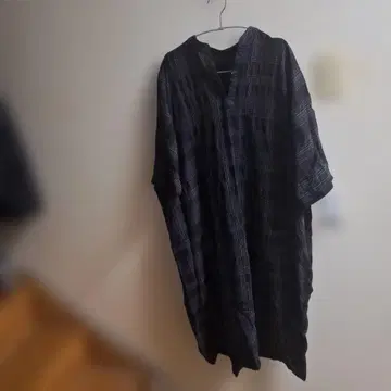 체크 무늬 롱 원피스