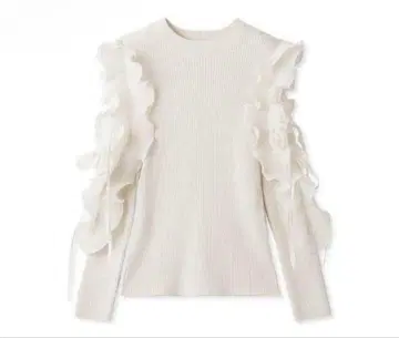 SNIDEL 프릴 슬리브 니트 풀오버