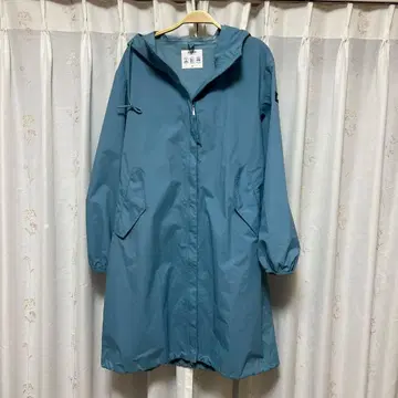 AIGLE 후드 부착 블루 코트 L