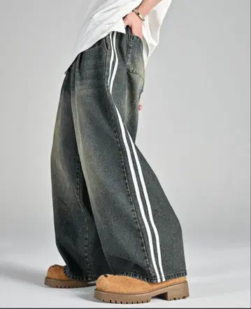 라인 트랙 와이드 슬랙스