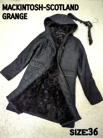 MACKINTOSH 그런지 퀼팅 코트 보아 후드 네이비 36