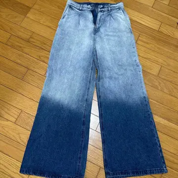 그라데이션 와이드 레그 데님 팬츠 S