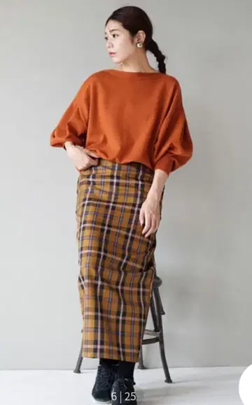 타탄 체크 펜슬 스커트