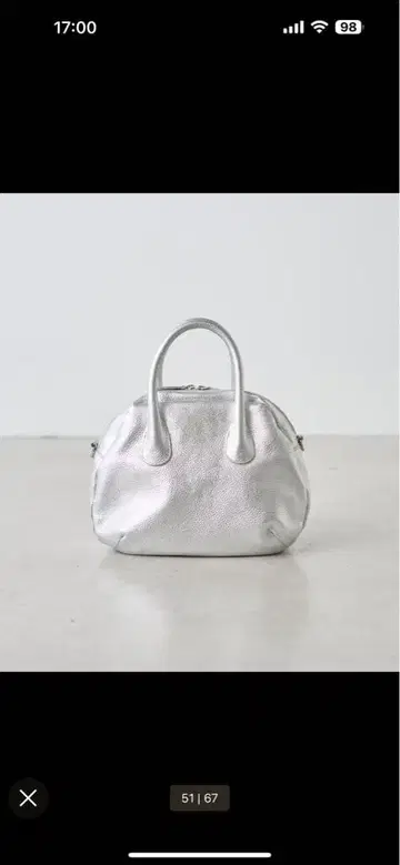 BEARDSLEY 실버 가죽 숄더 핸드백