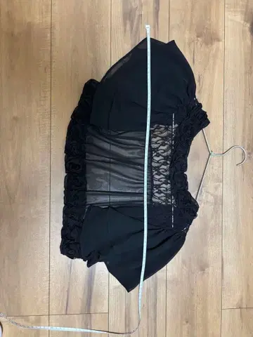 블랙 프릴 반팔 가디건